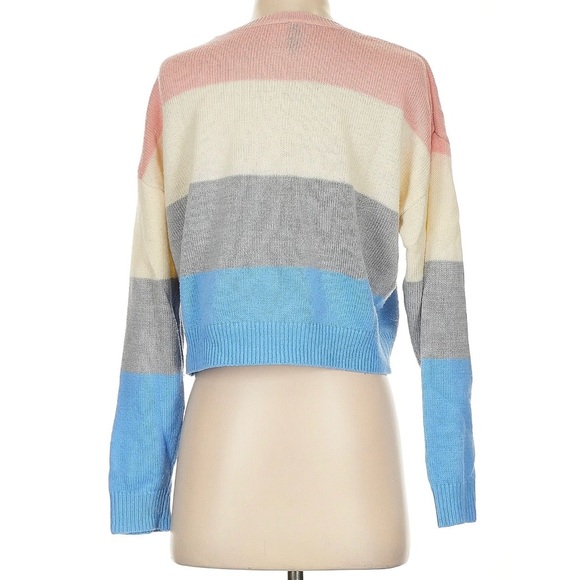 H&M Colorful Striped Sweater size small pink, cream, grey, and blue - Picture 2 of 6
